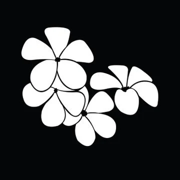 Frangipani silhouettes for design vector Illustrazione stock