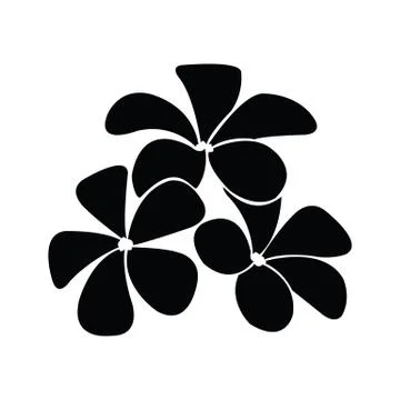 Frangipani silhouettes for design vector Illustrazione stock