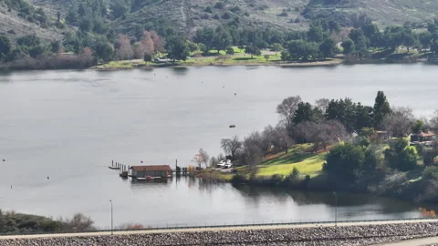 Frank G. Bonelli Lake Boat Launch Stock Footage 263146010