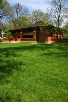 Frank lloyd wright designed house in oak park Stock Photos