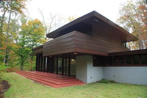 Frank Lloyd Wright house at Crystal Bridges Museum in Bentonville, Arkansas Stock Photos