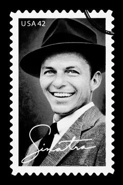 Frank Sinatra Postage Stamp 스톡 사진