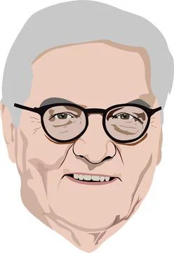 Frank Walter Steinmeier Portrait Vector Illustration Stock Illustration
