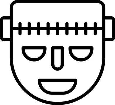 Frankenstein Line Icon Design Stock Illustration