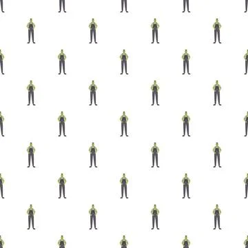 Frankenstein monster characters creating a spooky seamless pattern 스톡 일러스트