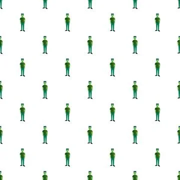 Frankenstein style monster character seamless pattern background Stock Illustration