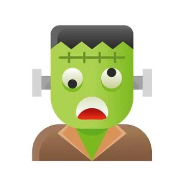 Frankenstein vector illustration, Halloween gradient style icon 스톡 일러스트