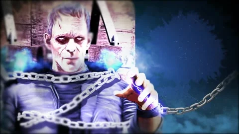 Frankensteins Monster in a Dramatic Scene. Stock Footage 318466778