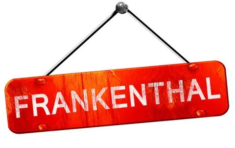 Frankenthal, 3D rendering, a red hanging sign Stock Illustration