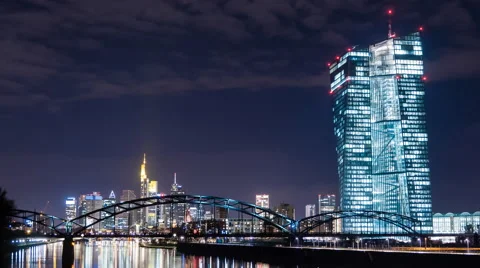 Frankfurt am Main - ECB - Hyperlapse - 4k UHD Stock Footage