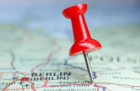 Frankfurt an der Oder, Germany pin on map Stock Photos