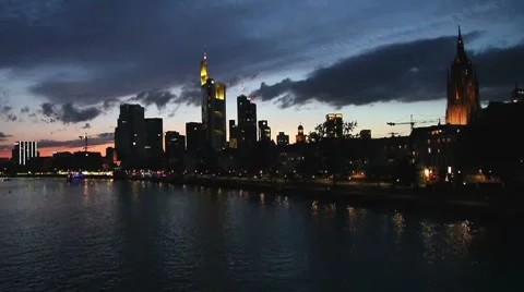 Frankfurt evening Stock Footage 8576123