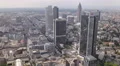 Frankfurt Main Aerial View Skyline Corporate Skyscrapers Office Towers Buildings HD Footage