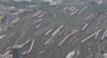Frankfurt Main Central Railway Station Aerial View Trains Passing Moving Traffic HD Footage