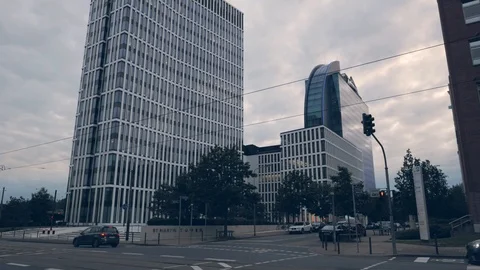 Frankfurt at nightfall Stock Footage 111073742