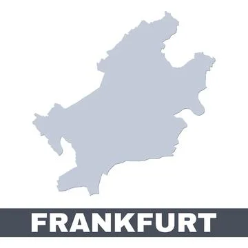 Frankfurt outline map. Vector map of Frankfurt city area borders with shadow 스톡 일러스트