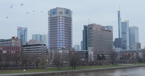 Frankfurt - Riverside view Stock Footage 106564985