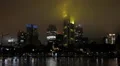 Frankfurt Skyline Corporate Skyscrapers Offices Towers Financial District Night HD Footage