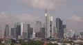 Frankfurt Skyline Establishing Shot Busy Business Towers Offices Skyscrapers Day HD Footage