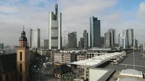 Frankfurt skyline Stock Footage