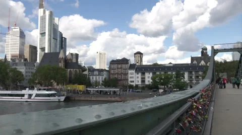 Frankfurt skyline Stock Footage 34301423