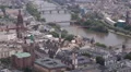 Frankfurt Skyline Main River Cathedral Church Tower Famous Bridges Roemer Square HD Footage