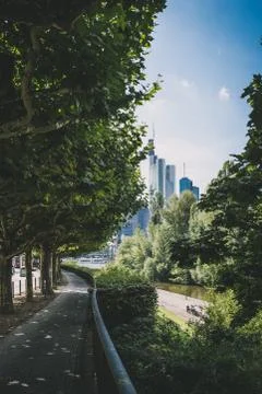 Frankfurt skyline Stock Photos
