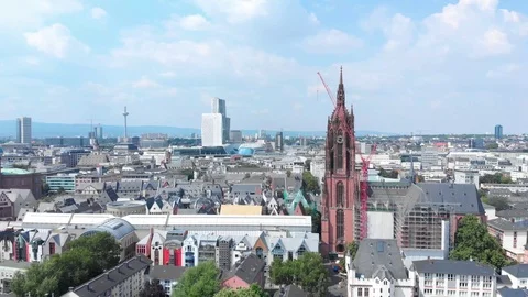 Frankfurt-StBath-ToSkyline-CC Stock Footage 93028053