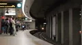 Frankfurt Subway Station U Bahn Train Approach Arrival People Crowd Wait Embark HD Footage