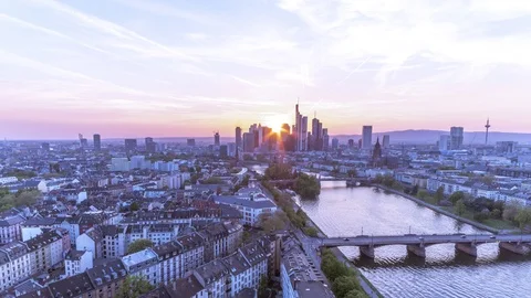 Frankfurt sunset 4K Stock Footage 88940873