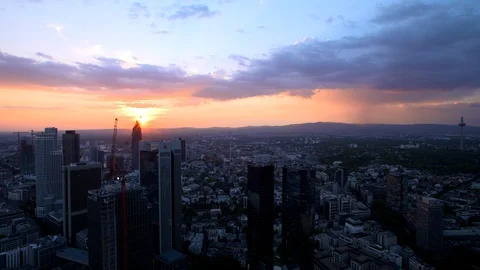 Frankfurt at Sunset Stock Footage 101848901