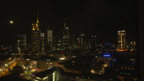 Frankfurt's banking district at night. Stock Footage 101854521