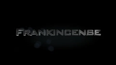 Frankincense 3D title metal text on black alpha channel background Stock-Footage 255911693