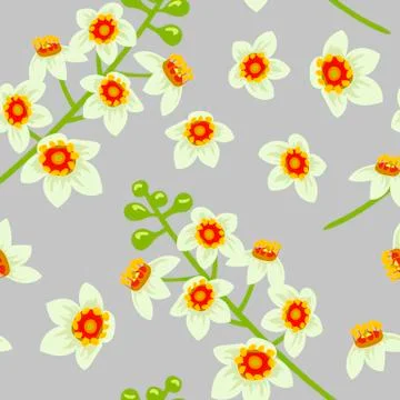 Frankincense flower seamless pattern vector. Boswellia tree flowers. Stock Illustration
