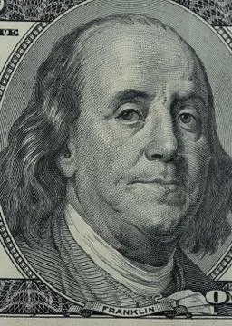 Franklin on 100 dollars Stock Photos