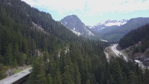 Franklin Falls Washington Aerial Dramatic Descend Video stock 77485225