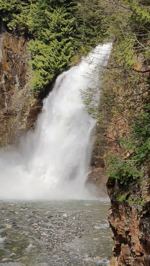 Franklin Falls in Washington Stock Footage 246023268