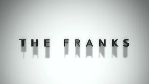 The franks opening title matte black title atop a white base layer 動画素材 301837702