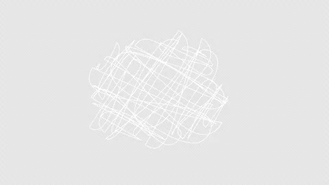 Frantic white scribbles on alpha background, reflecting stress, overthinkin.. Stock Footage 310167643