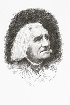 Franz Liszt, 1811 - 1886.  Hungarian composer, virtuoso pianist, conductor, musi Stock Photos