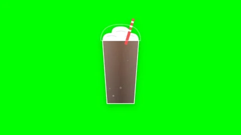 Frappe Blending Motion Graphic with Whipped Cream Top on Green Screen Backg.. Stock-Footage 346007198