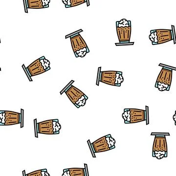 Frappe coffee vector seamless pattern 스톡 일러스트