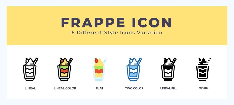 Frappe icon set. Design elements for logo Stock Illustration