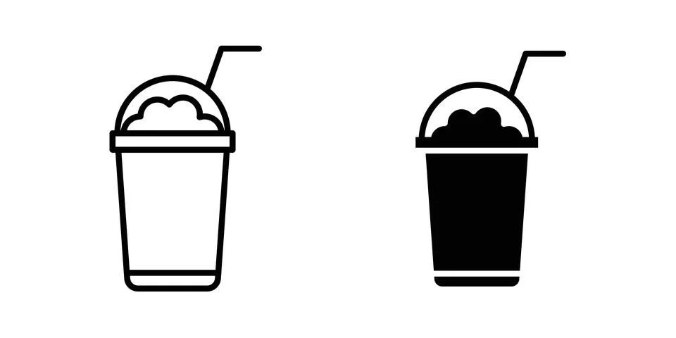 Frappe icon solid, line, and editable vector set. Stock Illustration