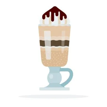 Frappuccino with chocolate sauce vector flat isolated Stock-Illustration