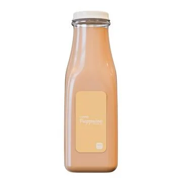Frappucino In A Bottle Front View 3D Render Illustration Stock Illustration
