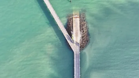 Fraser Island jetty, Queensland, Australia, aerial drone 動画素材 311803853