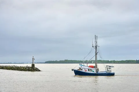 Fraser River Fishboat Returning Foto stock