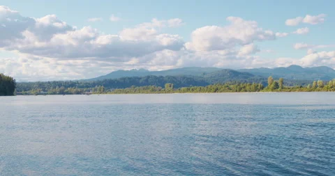 Fraser River With Gentle Waves 4K Stock Footage 160147859