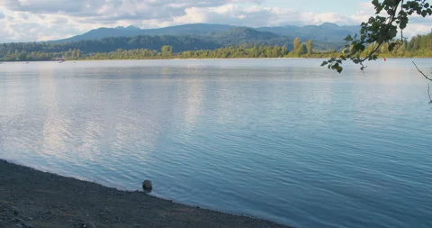 Fraser River with Low Tide 4K Stock Footage 160150130